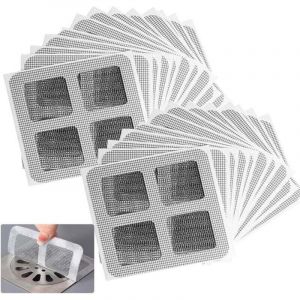 Lot de 20 autocollants jetables pour drain de douche, attrape-cheveux, maille, filtre de sol, attrape-cheveux, autocollants pour salle de bain,