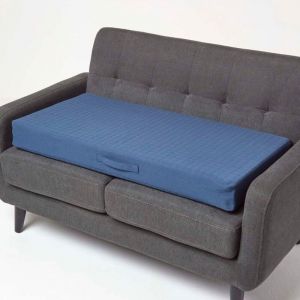 Homescapes - Coussin d'assise déhoussable pour canapé 2 places en coton, Bleu marine