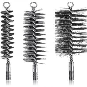 3 Pcs Brosses de Ramonage Chemin&eacute;e Brosse de Chaudi&egrave;re de Chauffage M&eacute;tallique Goupillon &agrave; Tuyau de Po&ecirc;le Rond, Brosse de Chemin&eacute;e en Fil d'Acier
