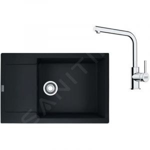 Franke - Colonnes - Set de cuisine G261MČ, &eacute;vier en fragranit mrg 611-78 bb + robinet fs 3230.031, noir mat / chrome 114.0700.726