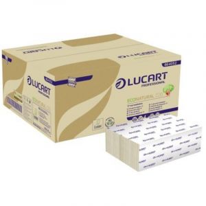 Papier essuie-mains pliage enchev&ecirc;tr&eacute; Lucart EcoNatural &ndash; Carton de 3000
