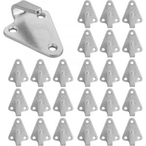 Lot de 30 crochets de bâche à trois trous en métal - Crochets de fixation - Crochets de fixation - Œillets d'arrimage - Support de filet de remorque
