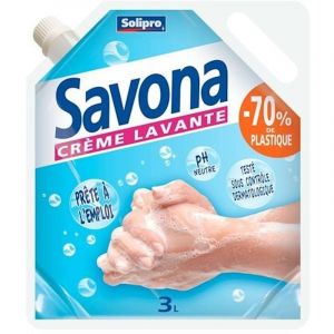 Devenirriche - Recharge crème lavante Solipro Savona - Éco-recharge de 3 litres