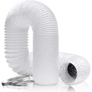 Conduit d'air Flexible Tuyau de Ventilation 160 mm x 6/8/10m en Feuille d'aluminium et PVC pour Seche Linge, Ventilateur Extracteur Air