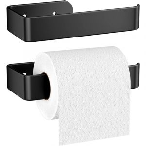 2 pi&egrave;ce 16CM Porte Papier Toilette Alliage d'aluminium Mat, Support Derouleur Papier Toilette Murale Per&ccedil;age avec Vis Fixes, Stable Porte-Papier