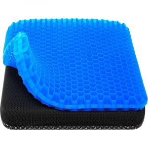 Cyslmuk - Coussin de siège en gel, coussin de siège rafraîchissant (extra large et épais), design en nid d'abeille respirant, coussin de chaise de