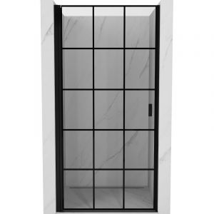 Mexen - Mist-B porte de douche pivotante gauche 70 cm, grille noire, noir - 8A2-070-000-70-77-L