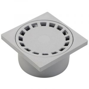 Siphon de sol avec grille ronde pour salles de bains 100 x 100 mm