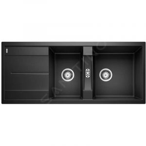 Blanco - Metra 8 - &Eacute;vier en silgranit 116x50 cm, noir 525934