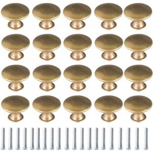 Bouton de Porte Laiton 20 Pièces Vintage Laiton Poignées Boutons de Meuble Boutons Porte de Tiroir Poignée de Meuble Bouton de Meuble Vintage pour