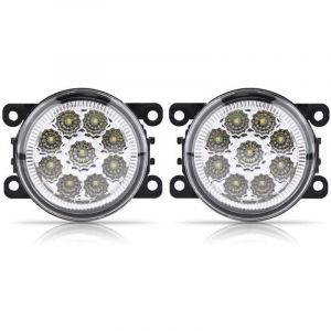 Fog Light Ranger,Fog Light Ranger, Feux Diurnes Rond,Fendinebbia+Smart+450,Feux De Jour Led Fiat Drl Voiture Antibrouillard,Antibrouillard,9 Led