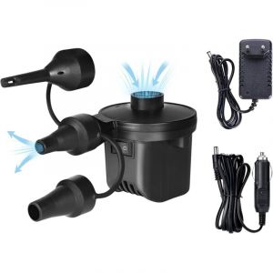 Pompe à Air Électrique pour Piscines. Gonfleur - Dégonfleur de Matelas Portable. Gonfleur pour Matelas, Flotteurs, Emballage sous Vide, avec 3 Buses.