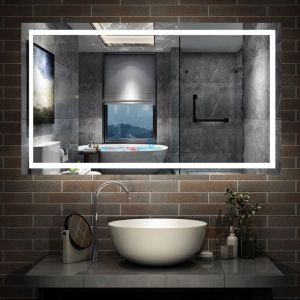 Aica Sanitaire - led miroir lumineux 3 couleurs 120x70cm + anti-buée + dimmable + mémoire + tactile miroir salle de bain