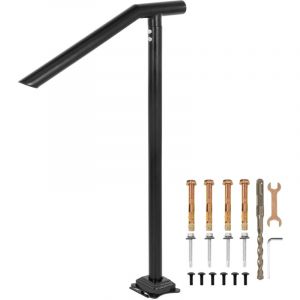 Vevor &ndash; Main courante escalier 71,3x101,5 cm &ndash; Rampe en fer pour 2-3 marches &ndash; Capacit&eacute; 200 kg &ndash; Tube de 2 mm &ndash; Installation facile pour b&eacute;ton et bois