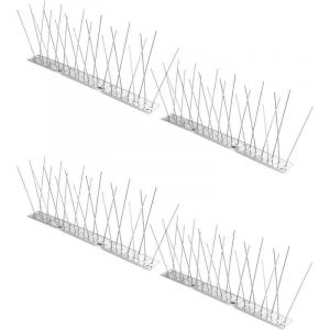 Piques Anti Pigeon en Acier Inoxydable, Pique Anti Oiseaux pour Effrayer Pigeons Corbeaux Moineaux Chats, 4Pcs x 25cm Longueur Chacun