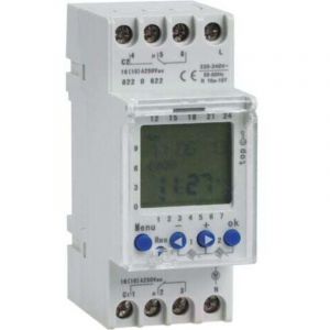 Minuterie double canal AHC822, Horloge Modulaire 220V, 7 jours, 24 heures, Programmateur Piscine Programmable, interrupteur num&eacute;rique &eacute;lectronique