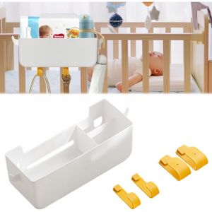 Organisateur de Table &agrave; Langer pour B&eacute;b&eacute; - Commode Multifonction &agrave; Suspendre - Accessoire Blanc