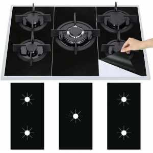 ZVD - 3Pcs Plaque de Cuisson à Gaz Protection en Téflon, Tapis de Cuisinière à Gaziniere Gaz Réutilisables, Protection d'écran Anti-adhésif,