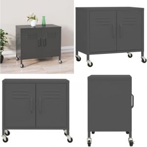 Vidaxl - Armoire de rangement Anthracite 60x35x56 cm Acier - Meuble De Rangement - Armoire Métallique - Armoire Anthracite - Meuble De Salon