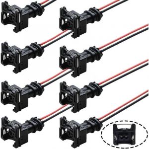 8 pi&egrave;ces Connecteur d'injecteur de carburant EV1 OBD1 Plug Wire Harnais Pigtail Cablage Clip