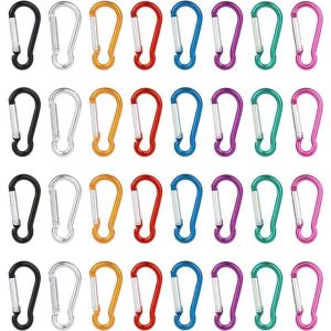 Mousqueton, petit mousqueton, 8 couleurs, mini mousqueton en aluminium, petit porte-cl&eacute;s mousqueton, porte-cl&eacute;s l&eacute;ger et durable pour la randonn&eacute;e,