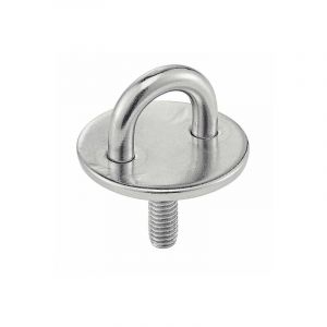 Acton - Lot de 10) Pontet sur platine ronde - Avec tige filet&eacute;e - Inox A2 D8mm