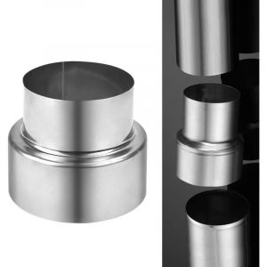 Tuyaux de Po&ecirc;le R&eacute;duction Conduit Raccordement 100-80MM Connecteur de Conduit en Acier Inoxydable R&eacute;duction Simple Paroi R&eacute;ducteur de Tuyau de