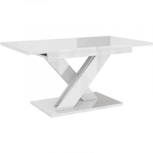 Dusine - table a manger extensible bruce - blanc laque 140 - 180 cm