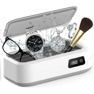 Nettoyeur &agrave; ultrasons, 49KHz Nettoyeur &agrave; ultrasons pour lunettes, 640ml Nettoyeur &agrave; ultrasons avec affichage num&eacute;rique LED, 4 &eacute;tapes de