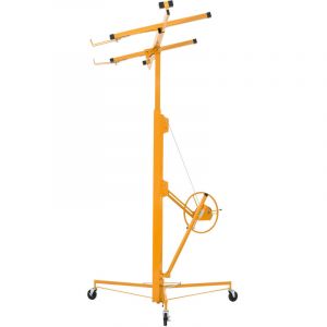 Mophorn L&egrave;ve Plaque de Pl&acirc;tre 4,88 m pour Cloison S&egrave;che, Capacit&eacute; de Charge 68 kg, Bras T&eacute;lescopique R&eacute;glable 1,2-2,9 m, Roues avec Syst&egrave;me de