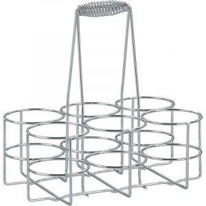 Porte-Bouteilles 6 Bouteilles, Panier &agrave; Bouteilles en m&eacute;tal chrom&eacute;, Sac &agrave; Bouteilles pour Bouteilles en Verre et Pet jusqu'&agrave; 600ml, Porte-bi&egrave;re,