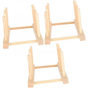 TONYSA Ensemble d'ustensiles de cuisine de no&euml;l, bol, &eacute;gouttoir &agrave; vaisselle, &eacute;tag&egrave;re en bois, d&eacute;coration de la maison, 3 ensembles