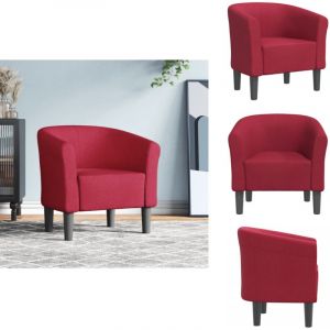 Vidaxl - Chaise cabriolet rouge bordeaux tissu - Fauteuil Moderne - Fauteuil Élégant - Fauteuil Rouge - Fauteuil Confort - Chaise Relaxante