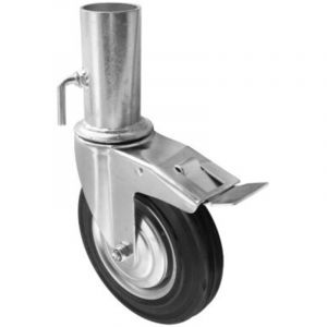 Roue pivotante pour échafaudage extérieur avec frein, INTHER.