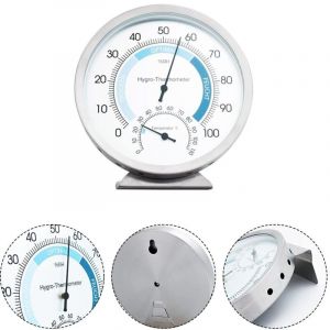 Thermom&egrave;tre rond et hygrom&egrave;tre, thermom&egrave;tre hygrom&egrave;tre avec support, station m&eacute;t&eacute;o, thermom&egrave;tre d'int&eacute;rieur barom&eacute;trique, mesure de pression simple