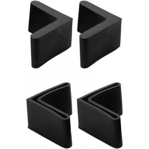 Ahlsen 4pcs Casquette Pieds Chaise Angle Fer Forme L Patin Meuble Table Embout Capouchon Cornière Protection en Caoutchouc 30 mm x 30 mm