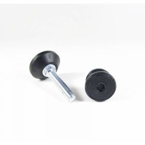 Ajile - Kit de R&eacute;glage / Mise &agrave; Niveau pour tube rond diam. 35 mm avec Pied V&eacute;rin Filet&eacute; Acier Zingu&eacute; M10x50 mm Embase diam. 40 mm