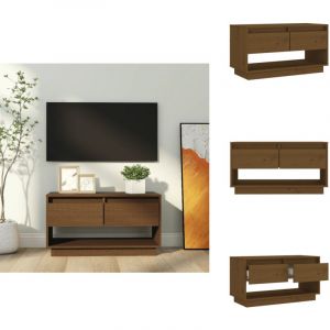 Vidaxl - Meuble tv Marron miel 74x34x40 cm Bois de pin massif - Meuble Tv - Meuble Tv Bois - Meuble Tv Design - Meuble Tv Moderne - &Eacute;tag&egrave;re Murale