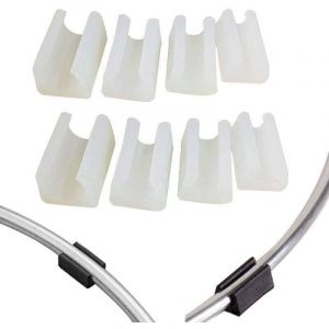 20Pcs Patin Pied Chaise Tube Rond Embout Tube 14 mm Pied Table Fauteuil Tampon Meuble Forme U Plastique Blanc Diam&egrave;tre