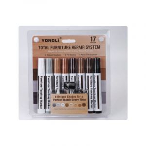 Aiducho - 17 pcs Stylos de retouche de Meubles Marqueur feutré Multi-usages Kit de réparation de Meubles pour teintures, égratignures, planchers de