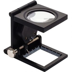 10X LED Loupe de Table Compte-Fils en Alliage de Zinc et Verre Pliable avec 2Led Lumière Échelle Loupe de Lecture Grande Lentille pour Maison