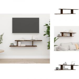 Vidaxl - tagère tv murale Chêne fumé 125x18x23 cm Bois d'ingénierie - Étagère Tv Murale - Étagère Murale - Meuble Télé - Rangement Mural - Support Tv