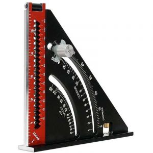 Equerre Menuisier Metal Aluminium Règle de Triangle Pliante Équerre Combinée Multifonction Équerre Triangle Règle d'Angle Rapporteur 45 90