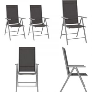 Vidaxl - Chaises de jardin pliables lot de 2 Textilène Noir - Chaise De Jardin - Chaise Pliante - Mobilier De Jardin - Fauteuil De Jardin - Textile