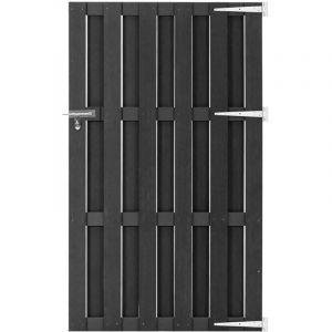 Portillon wpc Porte Portillon Portail de jardin 100x180 cm Gris 83257