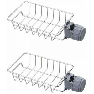 Lot de 2 &Eacute;tag&egrave;re Douche Sans Percage Inox, &Eacute;tag&egrave;re Salle de Bain T&eacute;lescopique Inoxydable, Tablette Support Douche, Porte Savon Barre Douche,