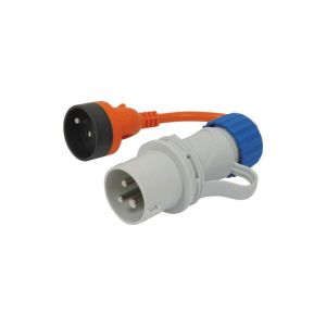 Adaptateur prise femelle française et prise mâle CE17 - 2P+T 240V camping - S03264