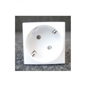 Schneider Electric - Prise 2P+T 16A standard Allemand schuko blanc polaire m&eacute;canisme 45x45mm sans support ni plaque altira