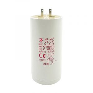Condensateur 24µF - Ø40x78mm - pour moteur de volet roulant Cosses 2.8 mm - Somfy 203648A
