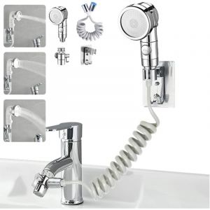 Houhence - Douchette adaptable sur robinet,Facile à laver les cheveux et à nettoyer les assiettes,douchette lavabo/ coiffeur/ evier,rallonge robinet